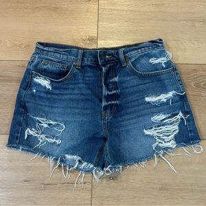 Cello Blue Distressed Jean Shorts Large